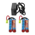 Tenergy Combo Charger and 2 Pack 9.6V NiMH 1600mAh Rechargeable Butterfly Battery Packs with Mini Tamiya Connector for Airsoft AEGs