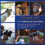 URGENEX Airsoft Battery 11.1V 1500mAh 35C High Discharge Rate Lipo Pack with Deans T Plug Rechargeable 3S Lipo for Airsoft Model Guns