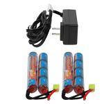 Tenergy Combo Charger and 2 Pack 9.6V NiMH 1600mAh Rechargeable Butterfly Battery Packs with Mini Tamiya Connector for Airsoft AEGs