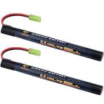 melasta 2Pack 2/3A 8.4v 1600mAh Stick NIMH Airsoft Guns Battery Pack Suitable for Mini Tamiya Connector Air Soft Butterfly Nunchuck Stick
