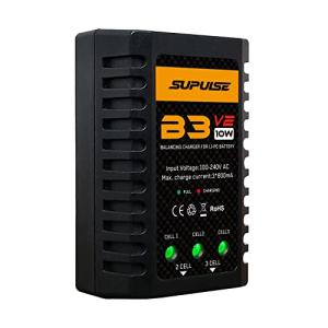 SUPULSE LiPo Battery Charger 2S-3S RC Balance Charger AC 7.4-11.1V 10W Upgrade Version Compact Lipo Charger for XHR Plug Battery(B3V2)