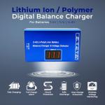 Airsoft Battery Charger LiPo Balance Charger for Lipo/Li-Ion Battery with Wireless Voltage Meter, Overcharge Protection Fast Charging and Safety Cut Off for 7.4V 11.1V 14.8V Airsoft RC Lithium Battery