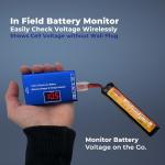 Airsoft Battery Charger LiPo Balance Charger for Lipo/Li-Ion Battery with Wireless Voltage Meter, Overcharge Protection Fast Charging and Safety Cut Off for 7.4V 11.1V 14.8V Airsoft RC Lithium Battery