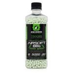 Aim Green Tracer Biodegradable Airsoft BBS, Glow-in-The-Dark BBS, 3,000 Count, .20 Grams