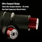 T238-Nano Airsoft Tracer Unit, Carbon Fiber Mini Tracer with 14mm CCW Thread Interface and Type-C Charging Port, 14mm CCW to 11mm CW Adapter (Nano, Black)