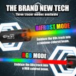 ACETECH Airsoft Pistol/Riffle RGB Tracer Unit Bifrost 14mm CCW Negative Thread with M14- to M11+ Adaptor Green/Gel BB LED Rainbow Lighting Effect (Standard Black)