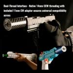 T238-Nano Airsoft Tracer Unit, Carbon Fiber Mini Tracer with 14mm CCW Thread Interface and Type-C Charging Port, 14mm CCW to 11mm CW Adapter (Nano, Black)