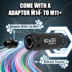 ACETECH Airsoft Pistol/Riffle RGB Tracer Unit Bifrost 14mm CCW Negative Thread with M14- to M11+ Adaptor Green/Gel BB LED Rainbow Lighting Effect (Standard Black)