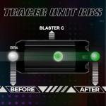 ACETECH Airsoft Pistol/Riffle Tracer Unit Brighter C/Blaster C 14mm CCW Negative Thread M14- to M11+ Adaptor Glow in The Dark Green/Gel BBS LED Beam/Flare Lighting Effect (Blaster C - Flare, Black)