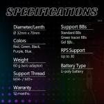 ACETECH Airsoft Pistol/Riffle Tracer Unit Brighter C/Blaster C 14mm CCW Negative Thread M14- to M11+ Adaptor Glow in The Dark Green/Gel BBS LED Beam/Flare Lighting Effect (Blaster C - Flare, Black)