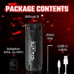 ACETECH Airsoft Pistol/Riffle RGB Tracer Unit Bifrost R 14mm CCW Negative Thread with M14- to M11+ Adaptor Glow in The Dark Green/Red BB LED Rainbow Lighting Effect (Black)