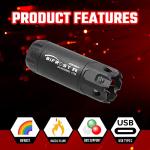 ACETECH Airsoft Pistol/Riffle RGB Tracer Unit Bifrost R 14mm CCW Negative Thread with M14- to M11+ Adaptor Glow in The Dark Green/Red BB LED Rainbow Lighting Effect (Black)