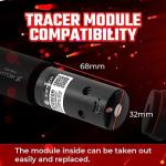 ACETECH Airsoft Riffle Tracer Unit Predator X with AT2000RII Module Glow in The Dark Green/Red BB LED Beam Lighting Effect (Modle X)
