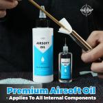 Airsoft Oil 4 oz & 1 oz Needle Oiler 100% Silicone Air Gun Oil, Multi-Purpose Airsoft Chamber Lube, All Purpose Silicone Lubricant for All Airgun