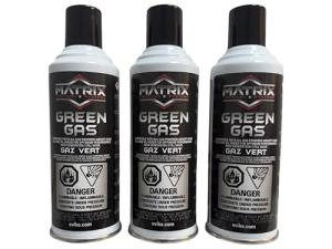 3Skull Matrix Green Gas for Airsoft BB Pistol Hand Gun Rifle, Clear - Pack of 3