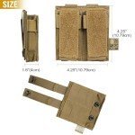 OneTigris Tactical Double Pistol Mag Pouch,Open-Top Molle Mag Pouch for 9mm Glock M4/M16/AR/AK, Magazine Pouch with Quick Release Insert