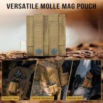 OneTigris Tactical Double Pistol Mag Pouch,Open-Top Molle Mag Pouch for 9mm Glock M4/M16/AR/AK, Magazine Pouch with Quick Release Insert