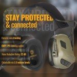 EARMOR M32X Tactical Headset for Helmet with ARC Rail Helmet Mount Adapters - Noise Canceling Headphones for Shooting & Hunting Earmuffs