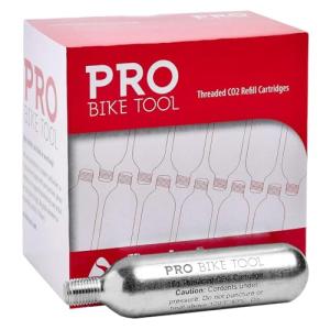 PRO BIKE TOOL 16g CO2 Cartridges - 5 Pack Threaded Canisters for Bike Tires - Fast and Reliable Inflation for Road and Mountain Cycling - Compatible with CO2 Inflators