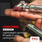PRO BIKE TOOL 16g CO2 Cartridges - 5 Pack Threaded Canisters for Bike Tires - Fast and Reliable Inflation for Road and Mountain Cycling - Compatible with CO2 Inflators