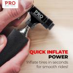 PRO BIKE TOOL 16g CO2 Cartridges - 5 Pack Threaded Canisters for Bike Tires - Fast and Reliable Inflation for Road and Mountain Cycling - Compatible with CO2 Inflators