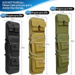 32"/37"/46" Rifle Bag, Black/Khaki/Green Tactical Long Rifle Backpack, Portable Shotgun Case for Firearm Storage and Transportation, Suitable for Outdoor Hunting Shooting (37" Black)