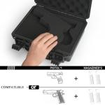 LOTOCASE Gun Case TSA Approved Pistol Case Hard Shell Waterproof with DIY Customizable Pre-cut Foam Insert - Travel Gun Case for Handgun Case 9mm