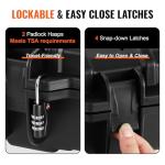 VEVOR Rifle Case, Rifle Hard Case with 4 Layers Fully-protective Foams, 42 inch Lockable Hard Gun Case with Wheels, IP67 Waterproof & Crushproof, for Two Rifles or Shotguns, Black