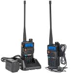 Baofeng UV-5R Radio Ham Radio Handheld Long Range UV5R Dual Band VHF UHF Rechargeable Two Way Radio Walkie Talkies for Adults with Earpiece Full Kit for Camping Hunting Survival Gear,2Pack