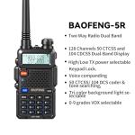 Baofeng UV-5R Tidradio Wireless Programmer Baofeng Bluetooth Two Way Radio Battery and Earpiece for Hunting Survival Gear Battery and Earpiece for Hunting Survival Gear (Black)