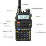 Baofeng UV-5R Tidradio Wireless Programmer Baofeng Bluetooth Two Way Radio Battery and Earpiece for Hunting Survival Gear Battery and Earpiece for Hunting Survival Gear (Black)