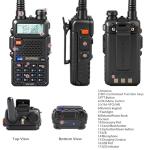 Baofeng UV-5R Tidradio Wireless Programmer Baofeng Bluetooth Two Way Radio Battery and Earpiece for Hunting Survival Gear Battery and Earpiece for Hunting Survival Gear (Black)