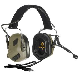 EARMOR M32 PLUS Tactical Headset for Helmet - Noise Canceling Headphones with mic for Shooting & Hunting Earmuffs, Nato TP120 Jacket, Green