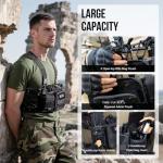 ONETIGRIS Chest Rig, MOLLE Airsoft Chest Rigs Tactical Chest Rig Dangler Pouch Admin Pouch for Hunting Shooting Hiking