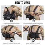 ONETIGRIS Chest Rig, MOLLE Airsoft Chest Rigs Tactical Chest Rig Dangler Pouch Admin Pouch for Hunting Shooting Hiking