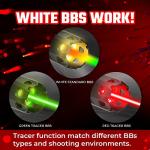 ACETECH Airsoft Pistol/Riffle RGB Tracer Unit Bifrost R 14mm CCW Negative Thread with M14- to M11+ Adaptor Glow in The Dark Green/Red BB LED Rainbow Lighting Effect (Black)