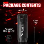 ACETECH Airsoft Pistol/Riffle RGB Tracer Unit Bifrost R 14mm CCW Negative Thread with M14- to M11+ Adaptor Glow in The Dark Green/Red BB LED Rainbow Lighting Effect (Black)