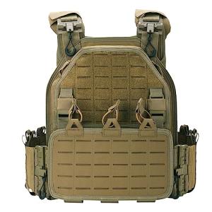 BOMTURN Tactical Vest for Men Quick Release Laser-Cutting Modular Vest for Outdoor
