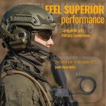 EARMOR M32X Tactical Headset for Helmet with ARC Rail Helmet Mount Adapters - Noise Canceling Headphones for Shooting & Hunting Earmuffs