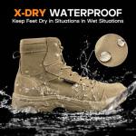 FREE SOLDIER Men's Tactical Hiking Boots Lightweight Comfortable Work Boots Combat Boots 6 Inches(Tan 10.5)