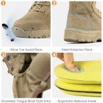 FREE SOLDIER Men's Tactical Hiking Boots Lightweight Comfortable Work Boots Combat Boots 6 Inches(Tan 10.5)