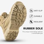 FREE SOLDIER Men's Tactical Hiking Boots Lightweight Comfortable Work Boots Combat Boots 6 Inches(Tan 10.5)