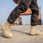 FREE SOLDIER Men's Tactical Hiking Boots Lightweight Comfortable Work Boots Combat Boots 6 Inches(Tan 10.5)