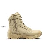 NORTIV 8 Men's Side Zipper Military Tactical Work Boots Leather Motorcycle Combat Boots 6 inches,Size 10.5,Sand,DESERT
