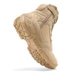 NORTIV 8 Men's Side Zipper Military Tactical Work Boots Leather Motorcycle Combat Boots 6 inches,Size 10.5,Sand,DESERT