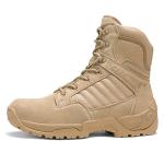 NORTIV 8 Men's Side Zipper Military Tactical Work Boots Leather Motorcycle Combat Boots 6 inches,Size 10.5,Sand,DESERT