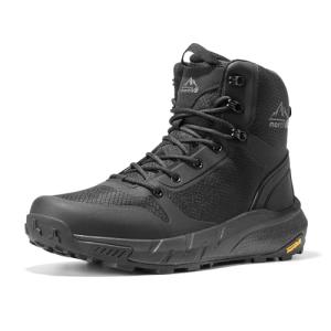 NORTIV 8 Men's Military Tactical Boot Lightweight Comfortable Boots for Work All Day Side Zipper Motorcycle Combat Hiking Boots Metrostrike(8-9 Inches),Size 11,Black