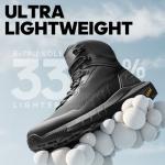 NORTIV 8 Men's Tactical Hiking Boot Lightweight Cushion Sole Boots for Work All Day Side Zipper Motorcycle Combat Military Boot Arch Support 8 Inches Terrascope,Size 10,Black,NMUMMT2503