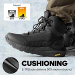 NORTIV 8 Men's Tactical Hiking Boot Lightweight Cushion Sole Boots for Work All Day Side Zipper Motorcycle Combat Military Boot Arch Support 8 Inches Terrascope,Size 10,Black,NMUMMT2503