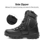 NORTIV 8 Men's Tactical Military Work Boots Side Zipper Outdoor Motorcycle Combat Boots 8 Inches 2.0 Trooper-pro,Size 10,Black,TROOPER-PRO